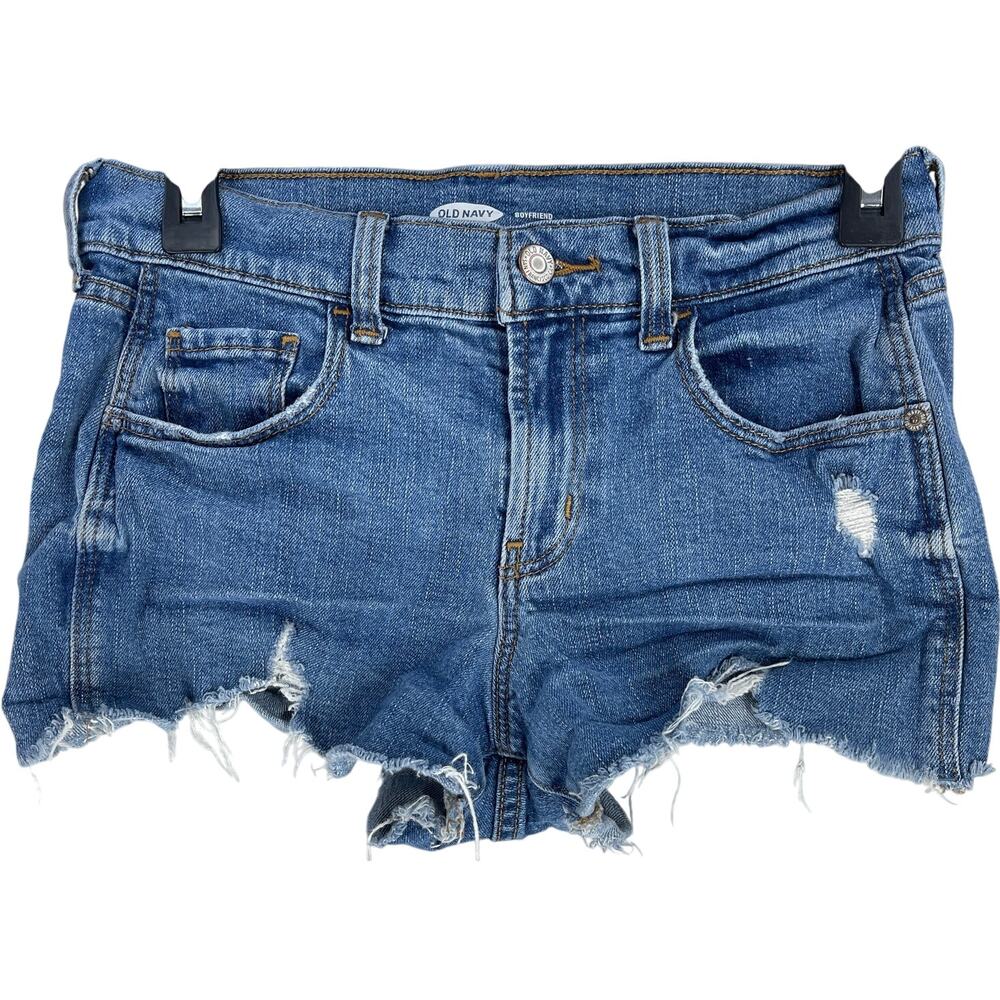 Old Navy Boyfriend Shorts 2 Blue Cut Off Denim Mid Rise VSCO Girl Tomboy Chic